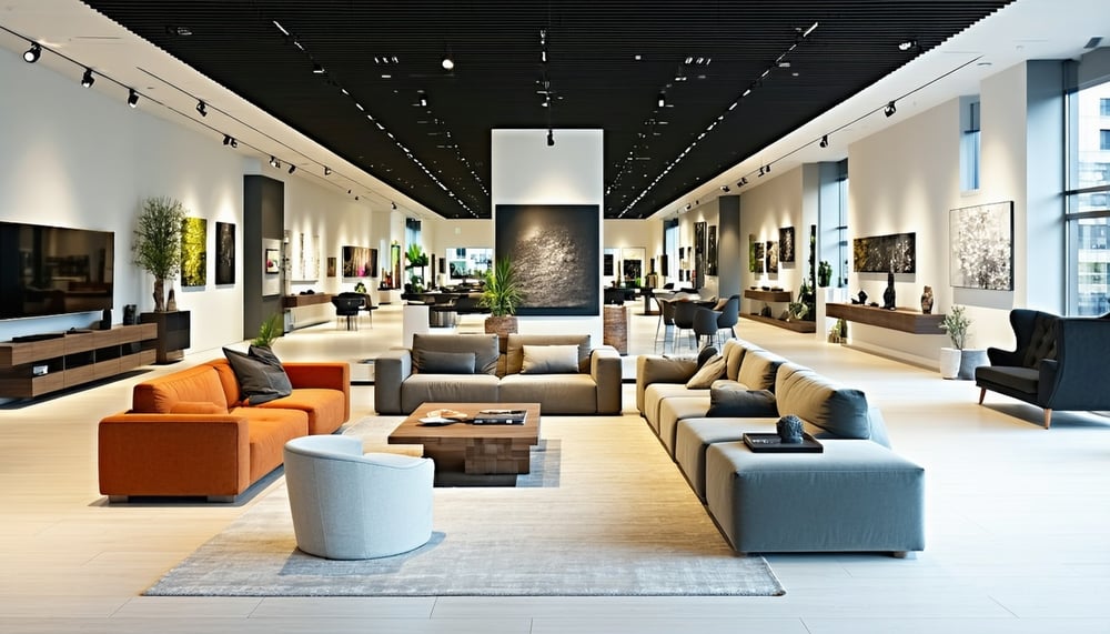 Designmöbel im modernen Showroom Designmöbel im modernen Showroom